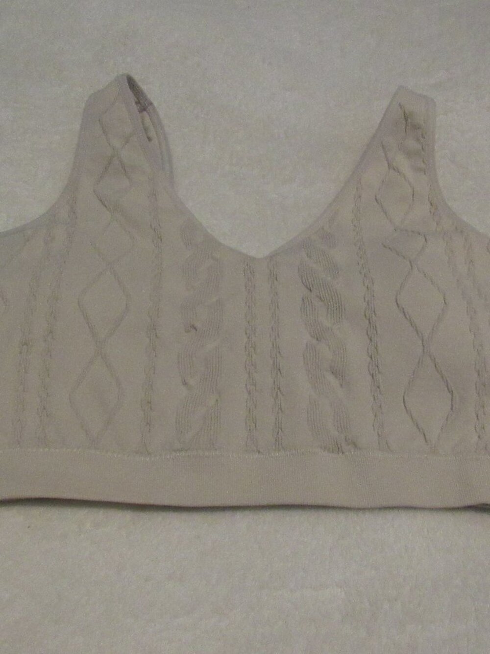 Gilly Hicks Beige Cable Knit Textured Bralette Size Medium USED